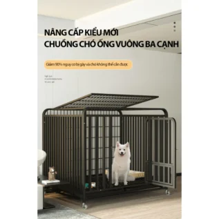 Chuồng chó inox ZIHA có bánh xe