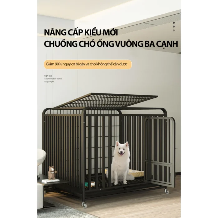 Chuồng chó inox ZIHA có bánh xe