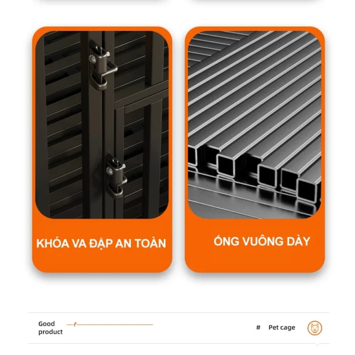 Chuồng chó inox ZIHA có bánh xe