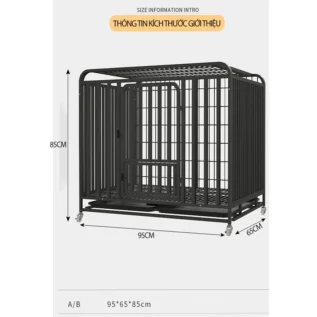 Chuồng chó inox ZIHA có bánh xe