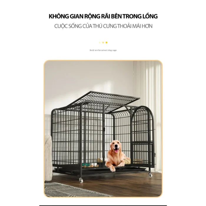 Chuồng chó inox ZIHA có bánh xe