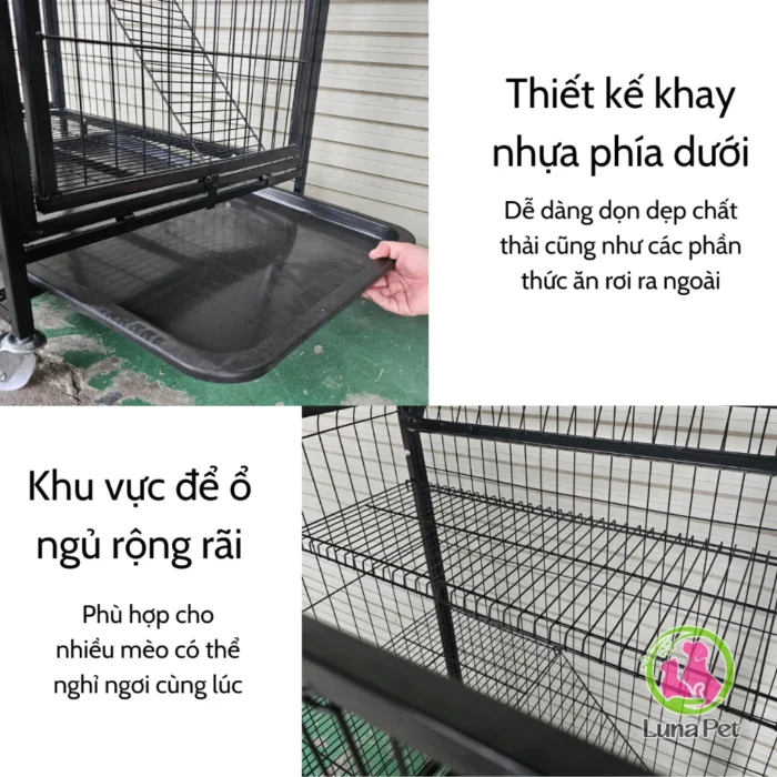 Chuồng tầng nuôi chó có bánh xe