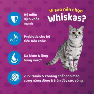 Hạt cho mèo trưởng thành Whiskas vị cá biển