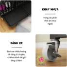 Lồng chuồng cho chó lớn sơn tĩnh điện có bánh xe