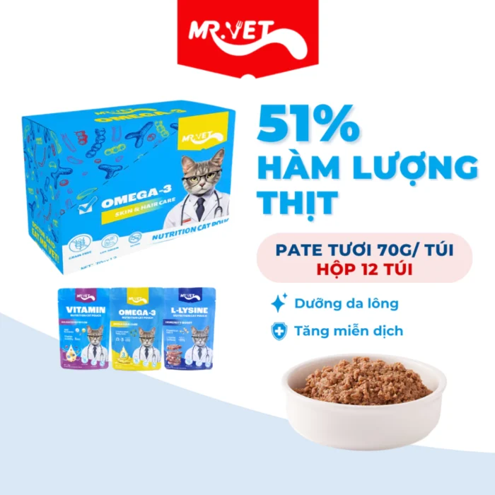 Pate MrVet bổ sung dinh dưỡng cho mèo