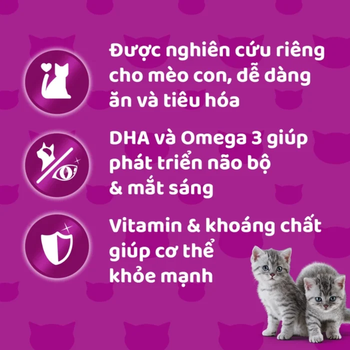 Thùng thức ăn cho mèo con dạng sốt pate WHISKAS