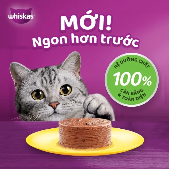 WHISKAS Thức ăn pate cho mèo trưởng thành dạng lon