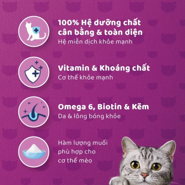 WHISKAS Thức ăn pate cho mèo trưởng thành dạng lon